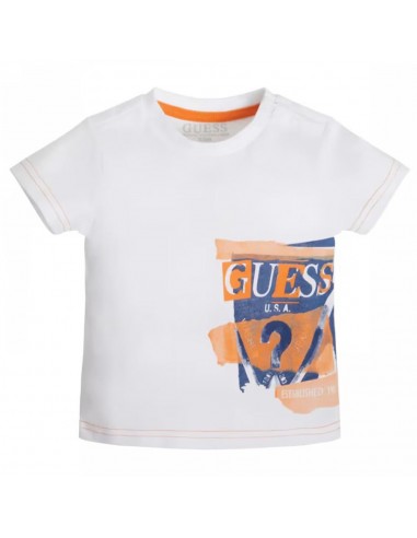 Y-shirt Guess bianco- arancione bimbo