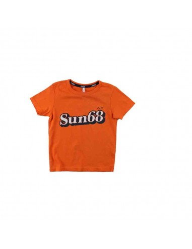 T-shirt SUN68 bimbo arancione con...